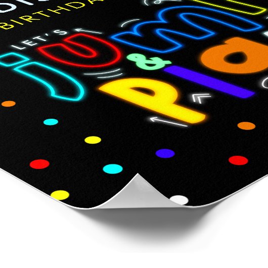 Jongens Trampoline Park Verjaardag Welkom Teken Poster (Hoek)