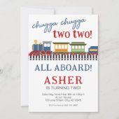 Jongens trein Chugga Chugga Twee Verjaardag Kaart (Voorkant)