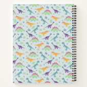 Jongens Trendy Schattige Blauw T-Rex Dinosauruspat Notitieboek (Achterkant)