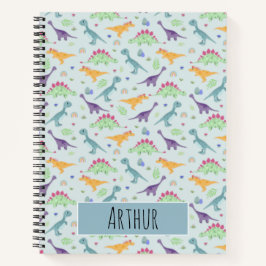 Jongens Trendy Schattige Blauw T-Rex Dinosauruspat Notitieboek