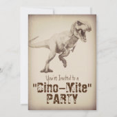 Jongens TRex Dinosaur Birthday Party Kaart (Achterkant)