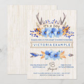 Jongens Tribal Antler Baby Shower Uitnodigingen (Voorkant / Achterkant)