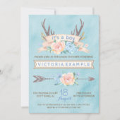 Jongens Tribal Antler Baby Shower Uitnodigingen (Voorkant)