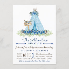 Jongens Tribal Boho TeePee Baby Shower Uitnodiging