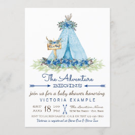 Jongens Tribal TeePee Baby Douche Uitnodigingen