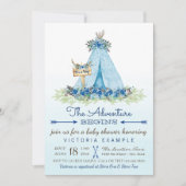 Jongens Tribal TeePee Boho Baby Shower Uitnodiging (Voorkant)