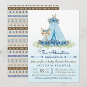 Jongens Tribal TeePee Boho Baby Shower Uitnodiging (Voorkant / Achterkant)