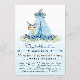 Jongens Tribal TeePee Boho Baby Shower Uitnodiging
