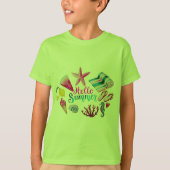 Jongens Tropical Hello Summer T-shirt - Levendig G (Voorkant)