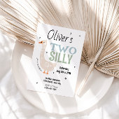 Jongens Twee Domme Gans Zomer Kinderen 2e Verjaard Kaart