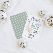 Jongens Twee Domme Gans Zomer Kinderen 2e Verjaard Kaart