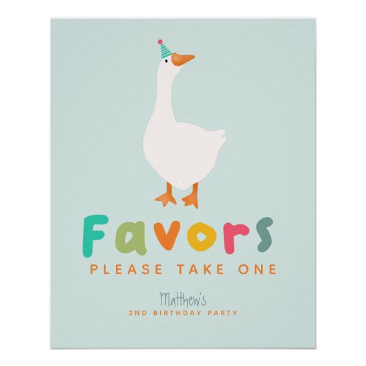 Jongens Twee Gekke Gans 2e verjaardag gunstteken Perfect Poster (Voorkant)