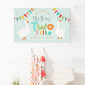 Jongens Twee Gekke Gans 2e verjaardag Welkom Spandoek (Insitu)