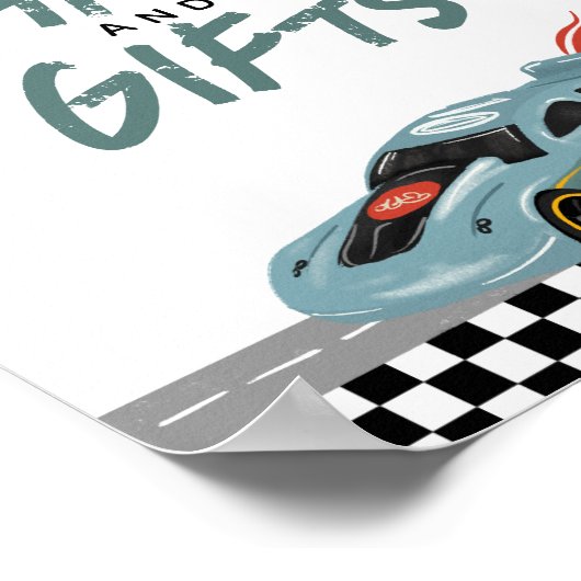 Jongens Twee Snelle Verjaardags Auto's Kaarten en Poster (Hoek)