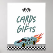 Jongens Twee Snelle Verjaardags Auto's Kaarten en Poster (Voorkant)