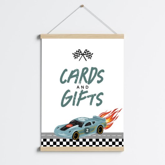 Jongens Twee Snelle Verjaardags Auto's Kaarten en Poster