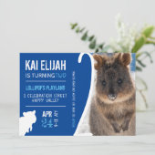 Jongens Tweede Verjaardag Blue Quokka Australië Fo Kaart (Staand voorkant)