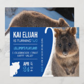 Jongens Tweede Verjaardag Blue Quokka Australië Fo Kaart (Voorkant / Achterkant)