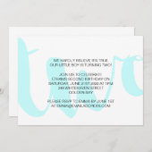 Jongens tweede verjaardag uitnodiging (Voorkant / Achterkant)