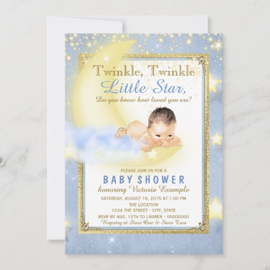 Jongens Twinkle Twinkle Little Star Baby shower Kaart (Voorkant)