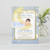 Jongens Twinkle Twinkle Little Star Baby shower Kaart (Staand voorkant)
