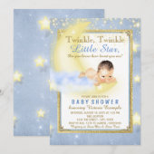 Jongens Twinkle Twinkle Little Star Baby shower Kaart (Voorkant / Achterkant)