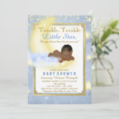 Jongens Twinkle Twinkle Little Star Baby shower Kaart (Staand voorkant)