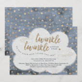 Jongens Twinkle Twinkle Little Star Baby shower Kaart (Voorkant / Achterkant)