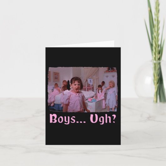 Jongens... Ugh! – Grappige Valentijnsdag Shirt Pul Kaart (Voorkant)