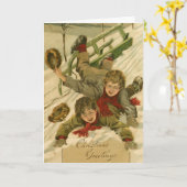 jongens uit 1906 die in sneeuwkerst slapen kaart (Gele Bloem)