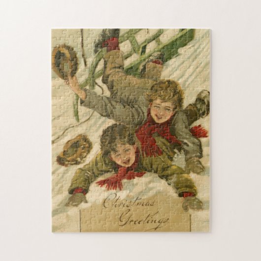 jongens uit 1906 die in sneeuwkerst slapen legpuzzel (Verticaal)