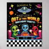 Jongens uit deze wereld ruimte alien welkomstbord poster (Voorkant)
