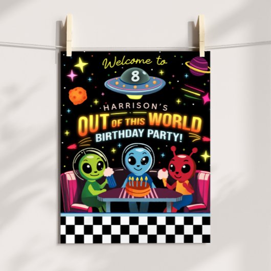 Jongens uit deze wereld ruimte alien welkomstbord poster