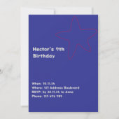 Jongens uitnodiging ster blauw rood (Voorkant)