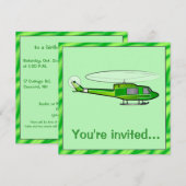 Jongens uitnodiging voor de Birthday Party met Hel (Voorkant / Achterkant)