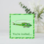 Jongens uitnodiging voor de Birthday Party met Hel (Staand voorkant)