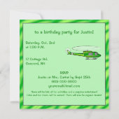 Jongens uitnodiging voor de Birthday Party met Hel (Achterkant)