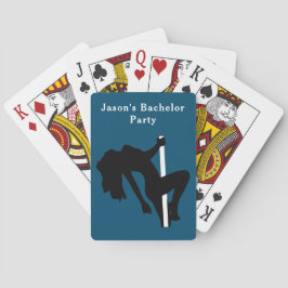 Jongens uitstap vrijgezellenfeest Silhouet Danser Pokerkaarten