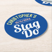 Jongens uitstapje ronde kartonnen onderzetter (Gebogen)