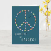 Jongens vaarwel Braces Gefeliciteerd Vredesteken Kaart (Gele Bloem)