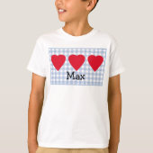 Jongens Valentijn Hart met Blauwe Speld T-shirt (Voorkant)