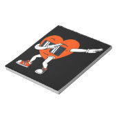 Jongens Valentijnsdag Dabbing Heart Funny Boys Notitieblok (Linkerzijde)