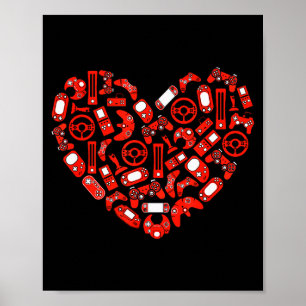 Jongens Valentijnsdag Gamen Videospelers Controlle Poster