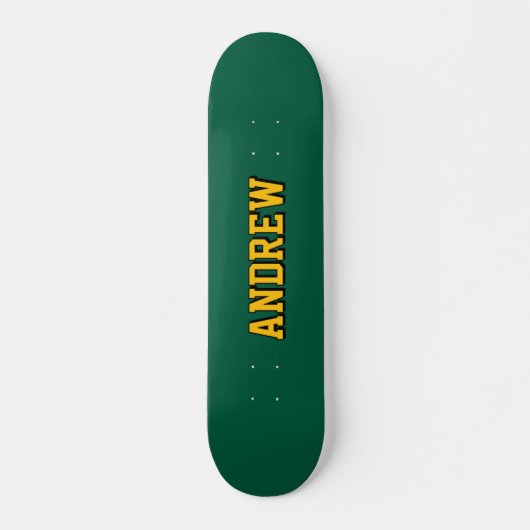 Jongens Varsity Groene Skateboard Gepersonaliseerd (Voorkant)