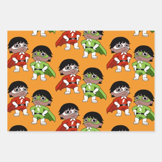 Jongens Verjaardag Action Hero Inpakpapier Vel (Voorkant 3)