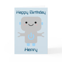 Jongens verjaardag Cute Cartoon Robot Raket