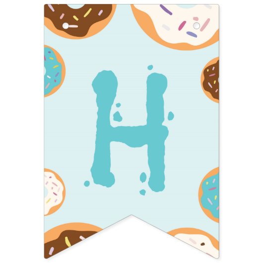Jongen's Verjaardag - Donut Party - Party Flag Bun Vlaggetjes (Tweede vlag)
