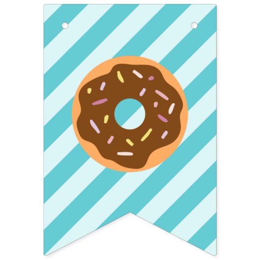 Jongen's Verjaardag - Donut Party - Party Flag Bun Vlaggetjes (Eerste vlag)