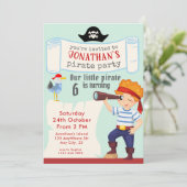 Jongens Verjaardag Elke leeftijd Pirate Party Kaart (Staand voorkant)