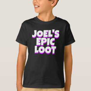 Jongens Verjaardag Epic Loot Gamer Naam Paarse Slo T-shirt